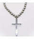 Pendentif Croix argenté en Perles de Pyrite