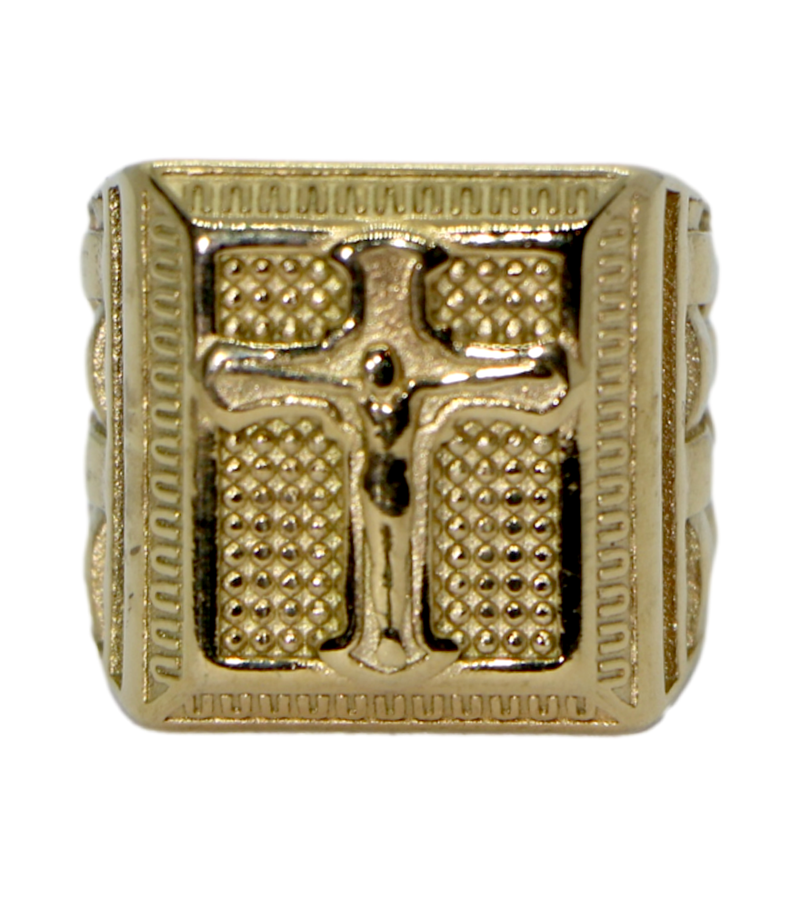 Bague chrétienne avec croix de jesus