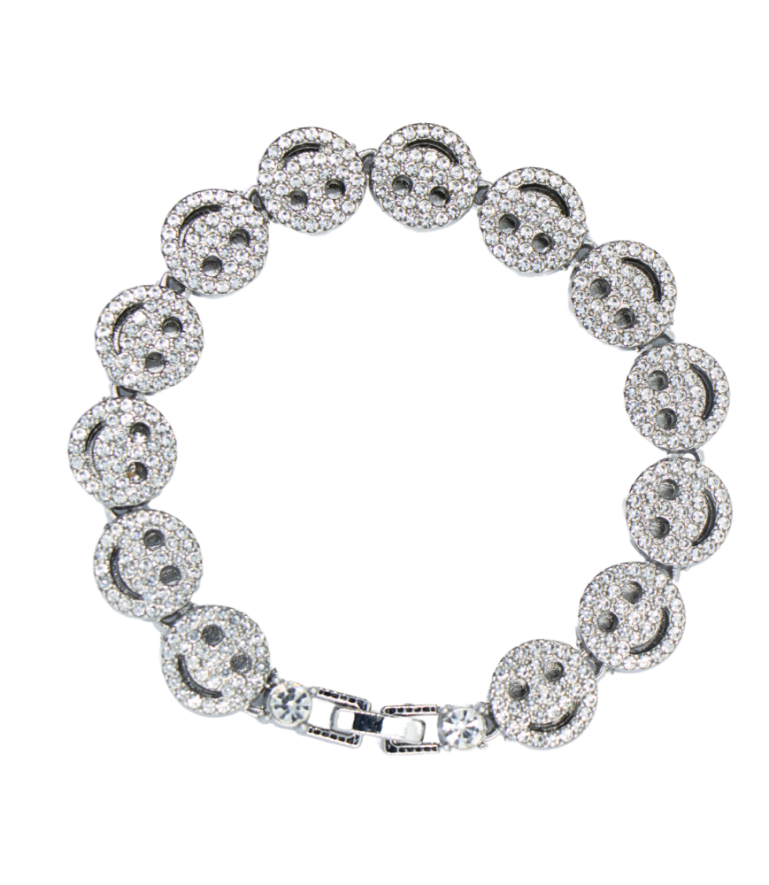 Bracelet smiley à strass